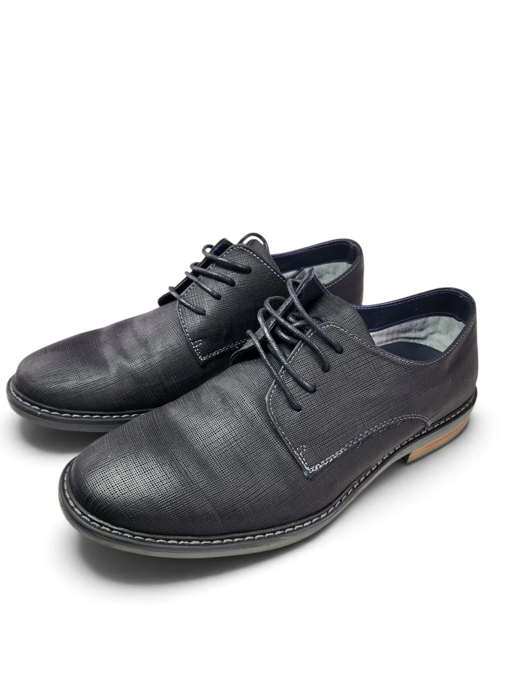 Steve Madden M-Marty Men's Black PU Plain Toe Derby Dress Shoes Size 10 Lace Up